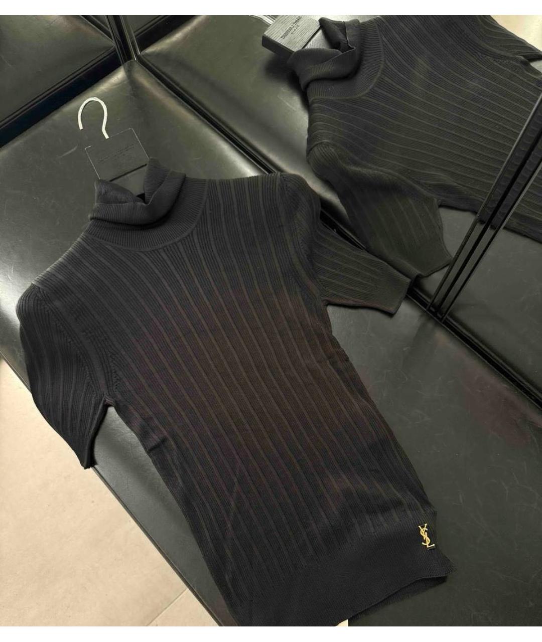 SAINT LAURENT Черная шелковая водолазка, фото 2