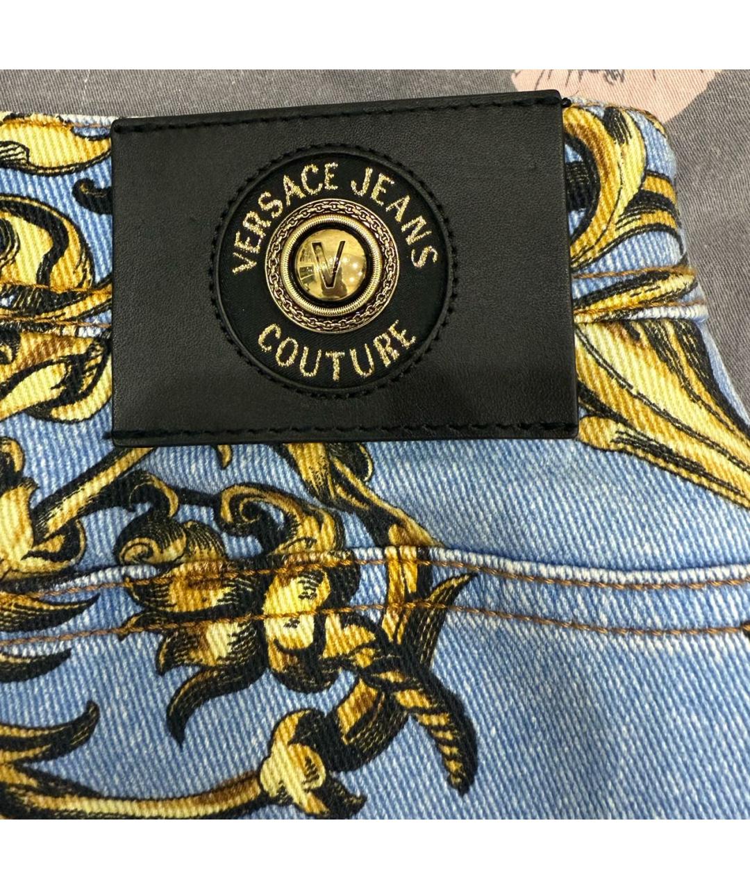 VERSACE JEANS COUTURE Голубая деним юбка мини, фото 3