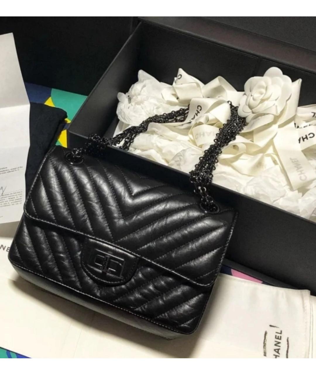 CHANEL Черная кожаная сумка через плечо, фото 6