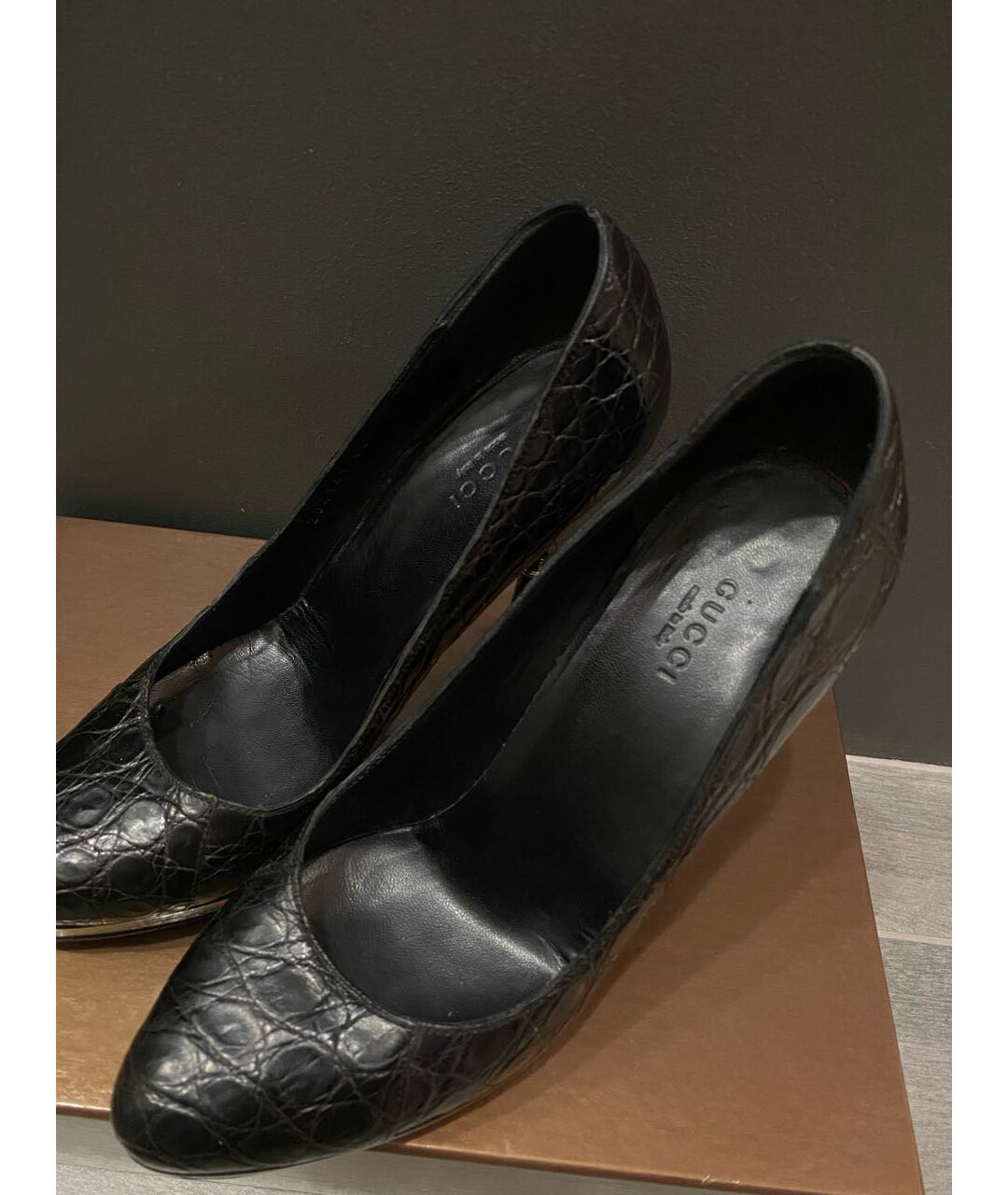 GUCCI Черные кожаные туфли, фото 7