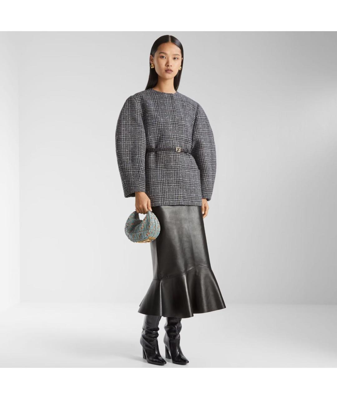 FENDI Серый твидовый жакет/пиджак, фото 4