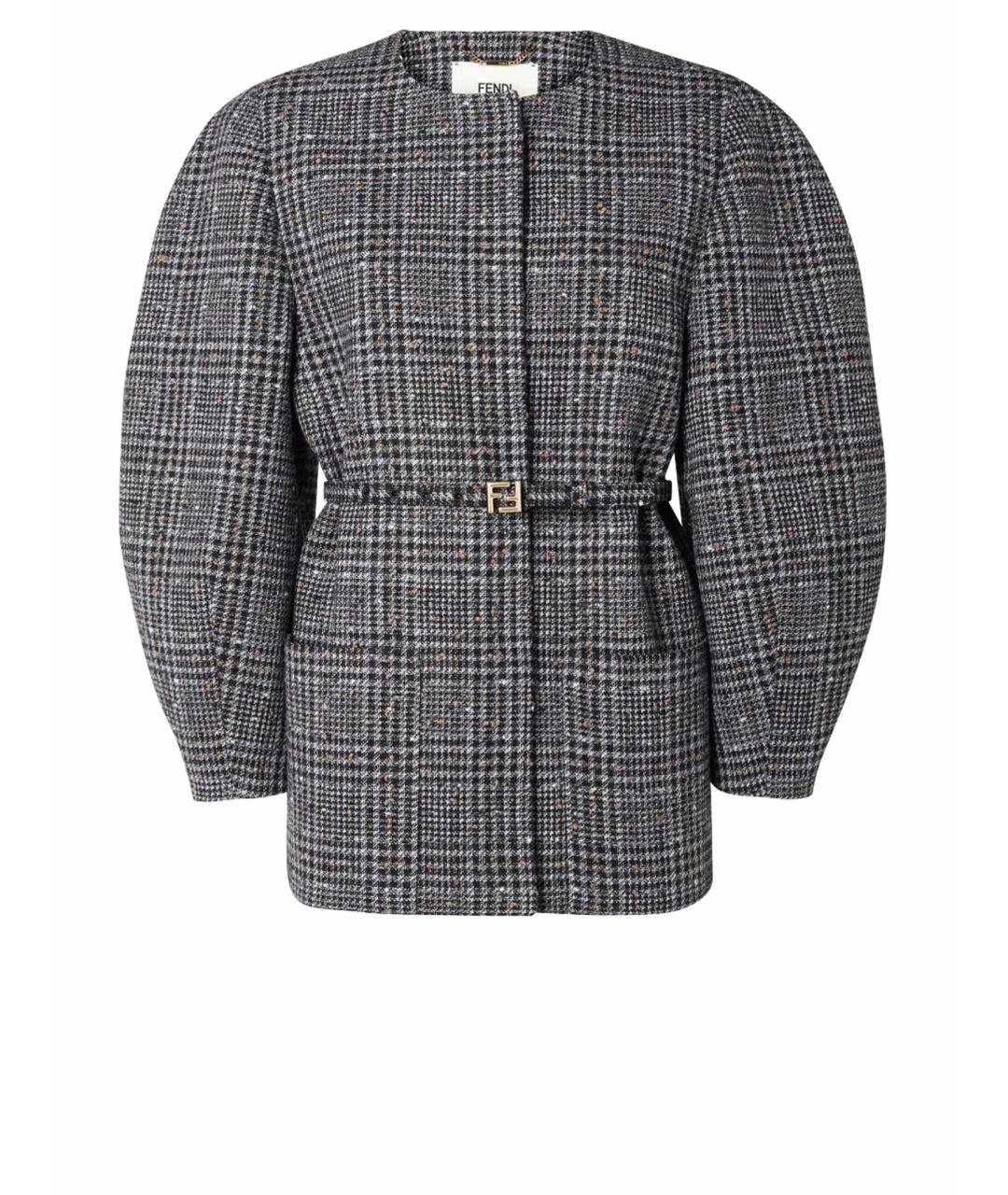 FENDI Серый твидовый жакет/пиджак, фото 1