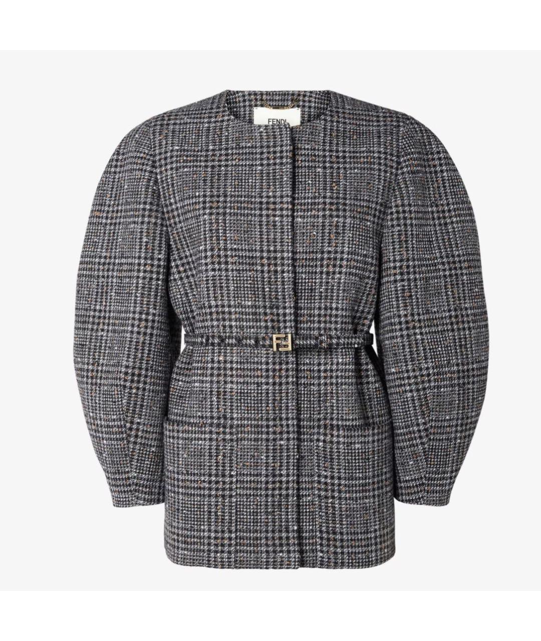 FENDI Серый твидовый жакет/пиджак, фото 5