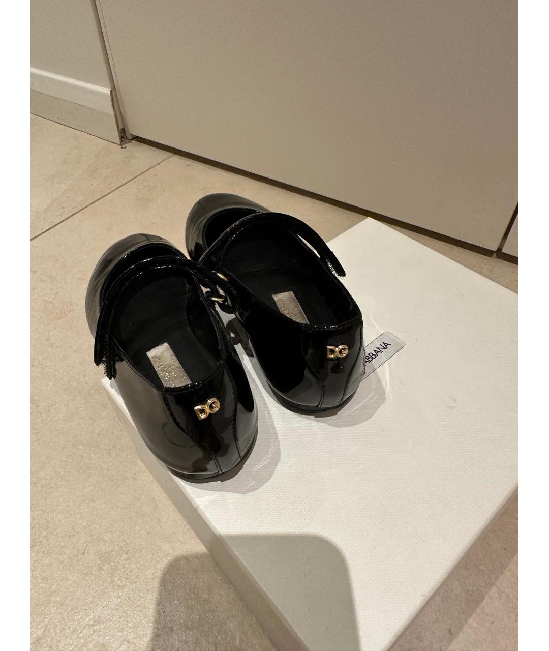 DOLCE & GABBANA KIDS Черные туфли из лакированной кожи, фото 3