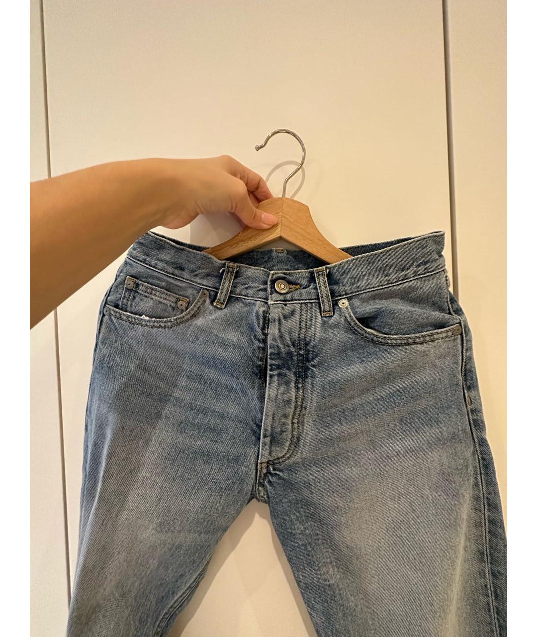 MM6 MAISON MARGIELA Горчичные хлопковые прямые джинсы, фото 2