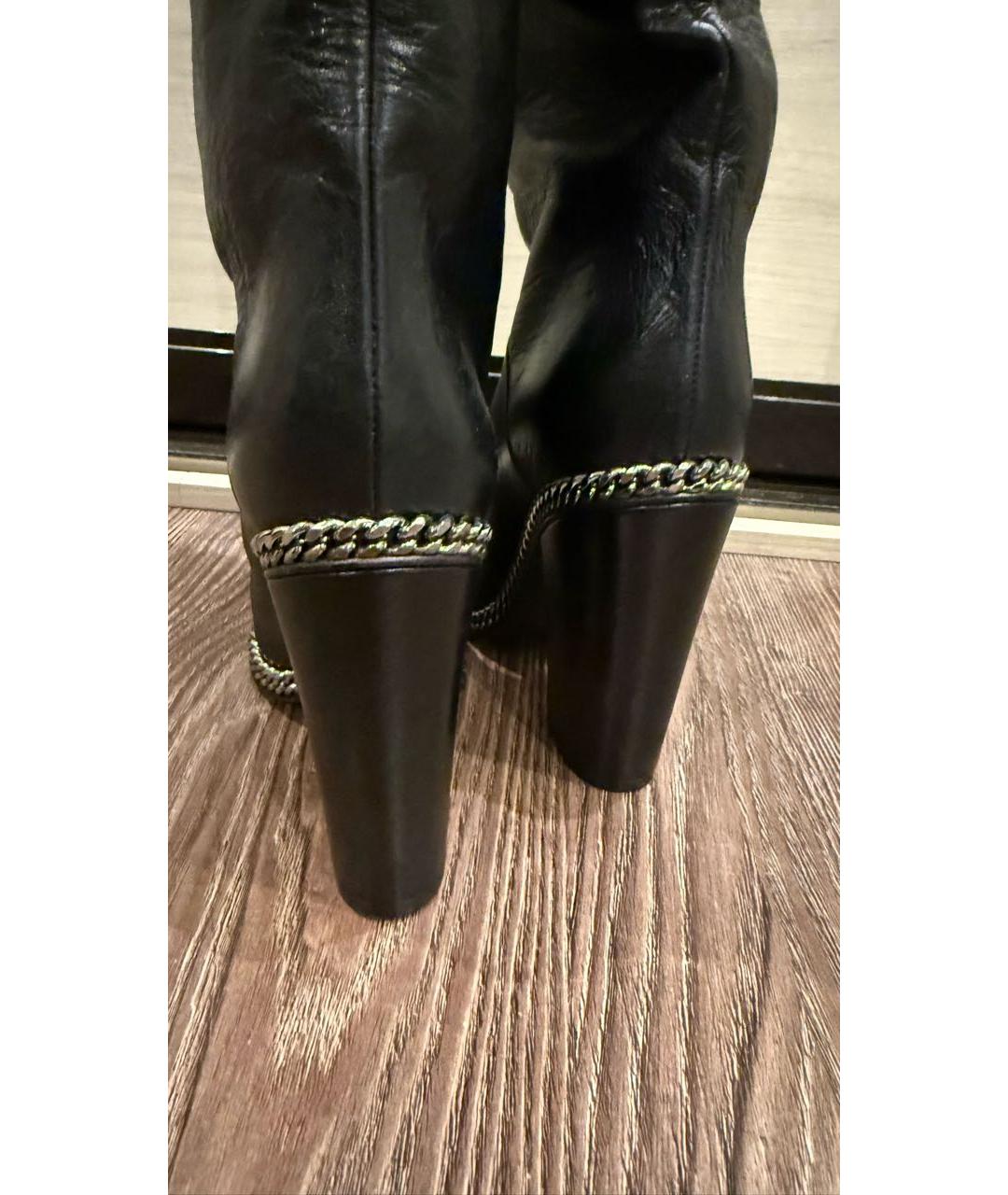 BALMAIN Черные кожаные ботфорты, фото 4