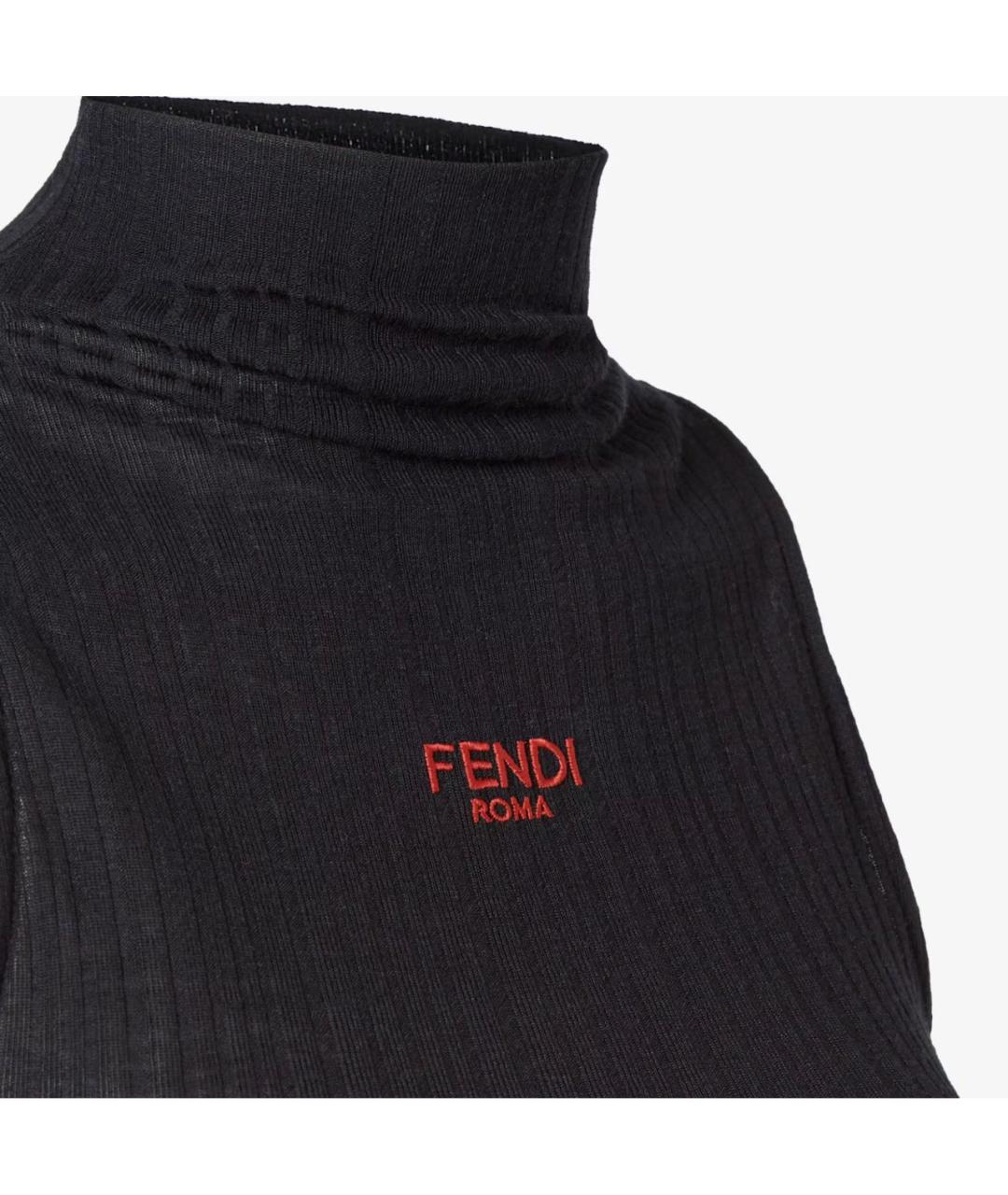 FENDI Черная хлопковая майка, фото 3