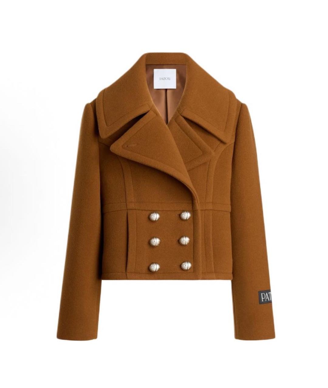 PATOU Коричневое шерстяное пальто, фото 5