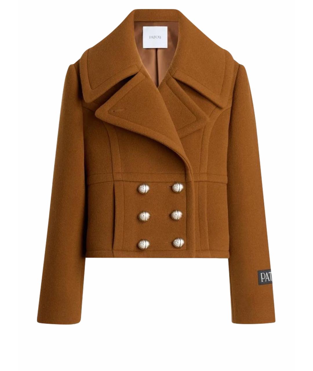 PATOU Коричневое шерстяное пальто, фото 1