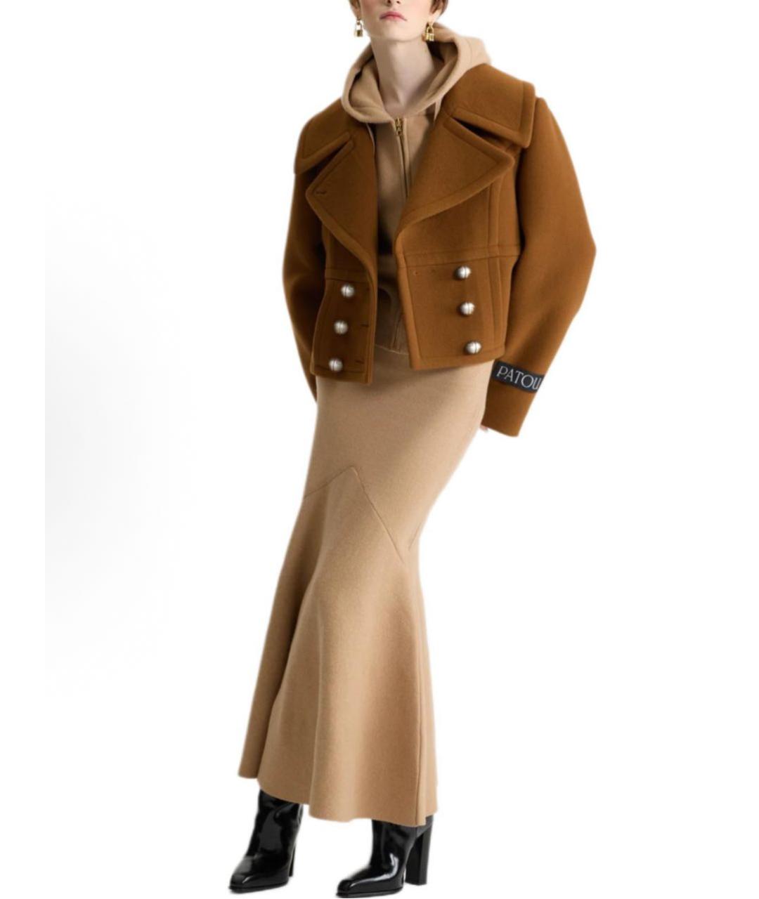 PATOU Коричневое шерстяное пальто, фото 2