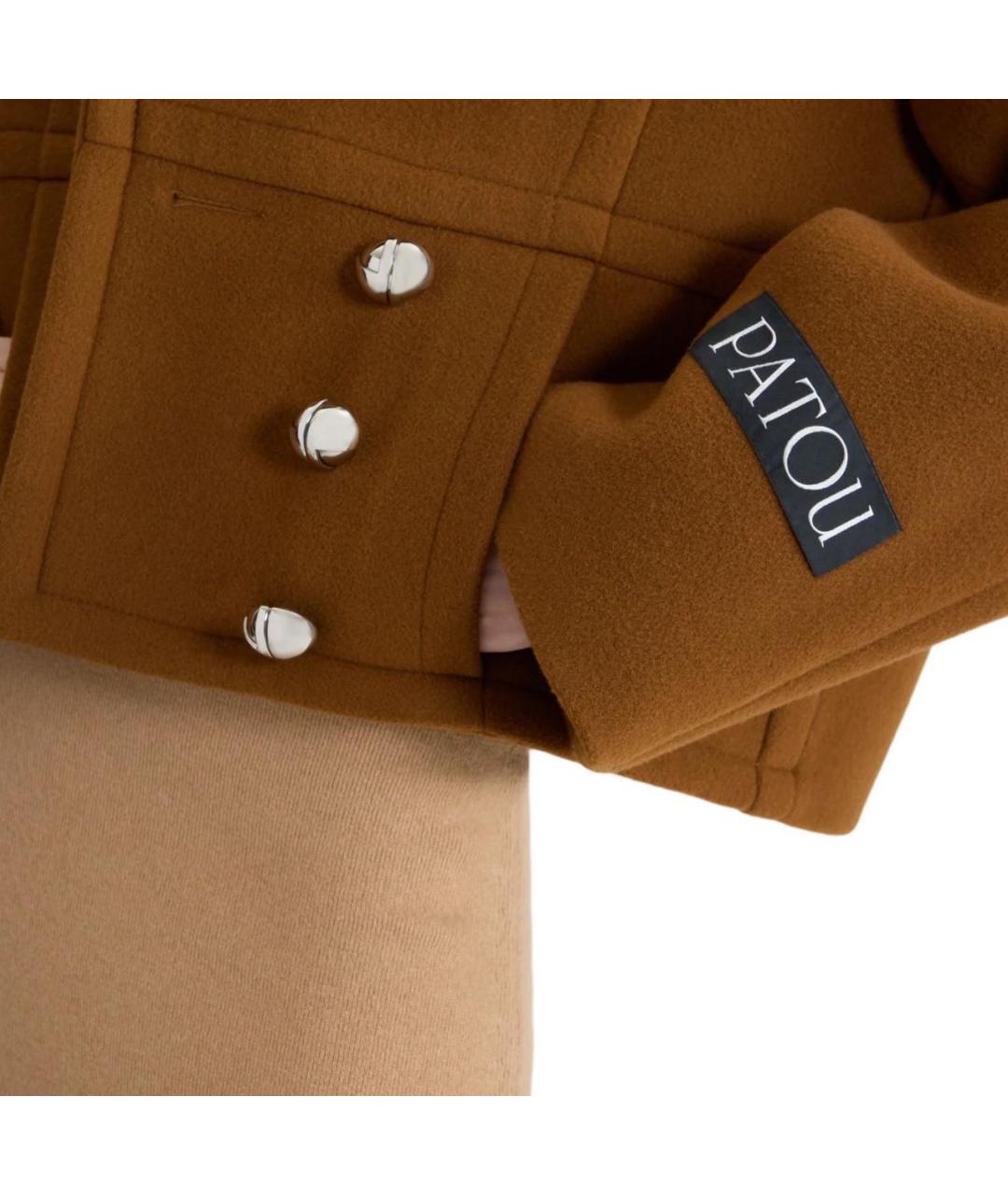 PATOU Коричневое шерстяное пальто, фото 4