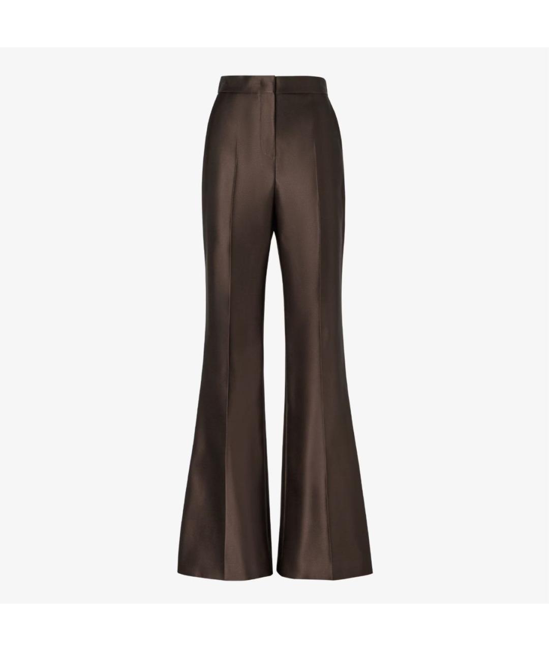 FENDI Коричневые шелковые брюки широкие, фото 5