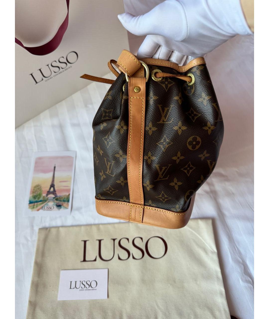 LOUIS VUITTON Коричневая кожаная сумка тоут, фото 4
