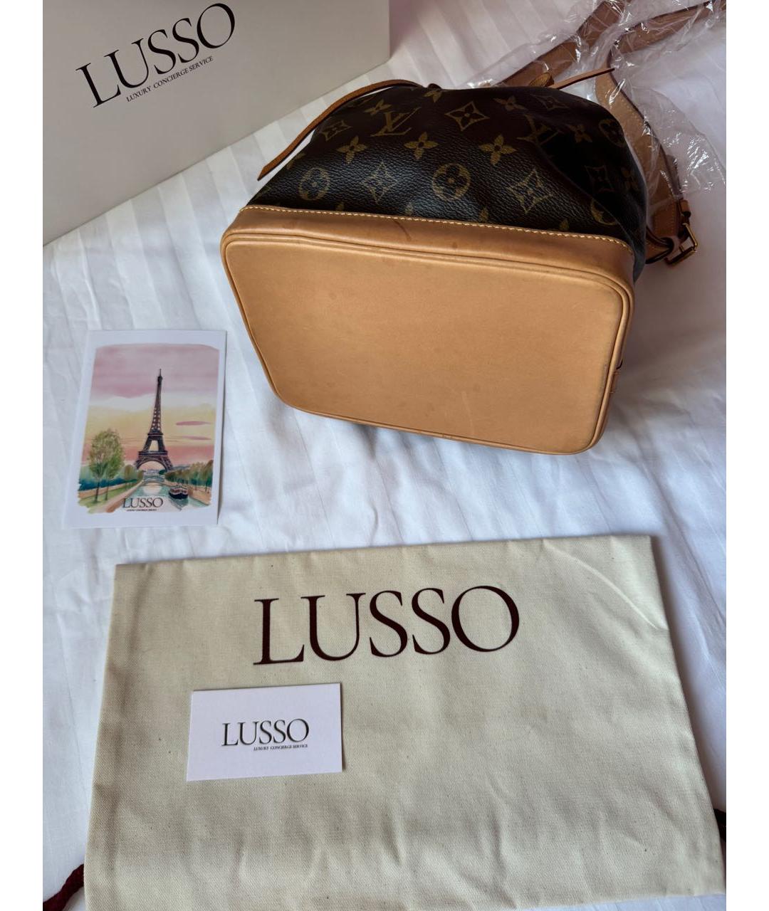 LOUIS VUITTON Коричневая кожаная сумка тоут, фото 5