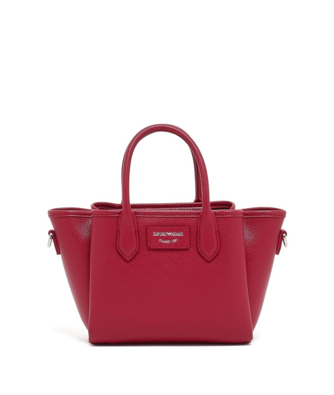 EMPORIO ARMANI Бордовая сумка тоут из искусственной кожи, фото 1