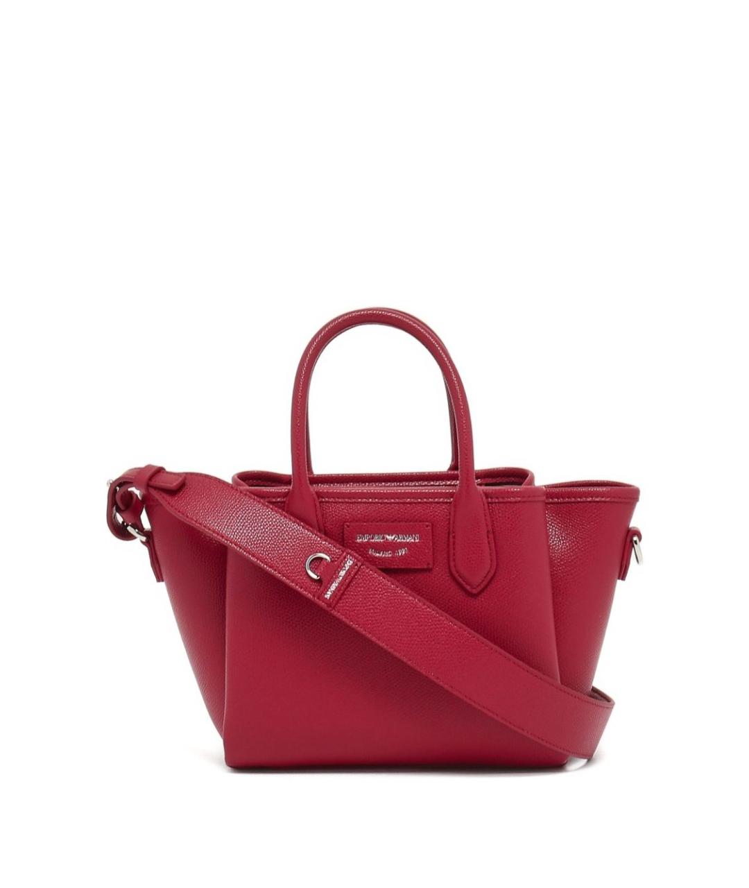 EMPORIO ARMANI Бордовая сумка тоут из искусственной кожи, фото 4