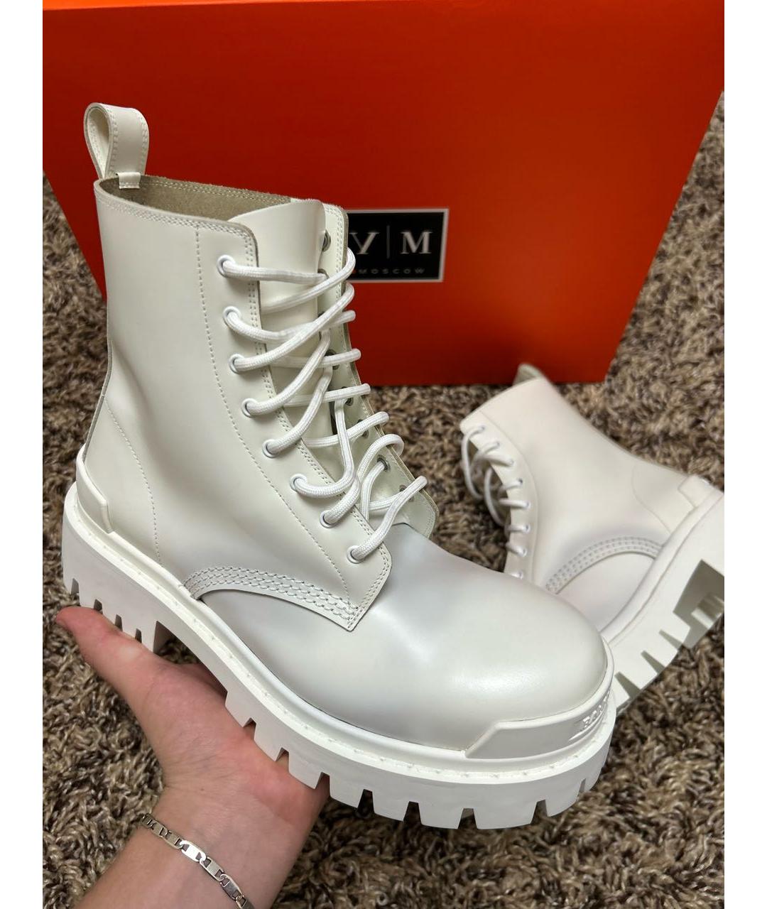 BALENCIAGA Белые высокие ботинки, фото 7
