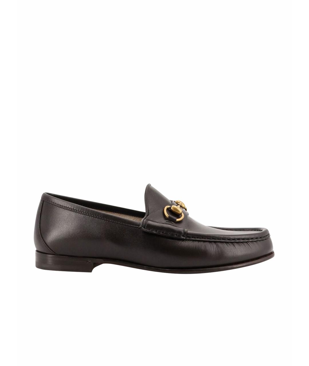GUCCI Коричневые кожаные лоферы, фото 1