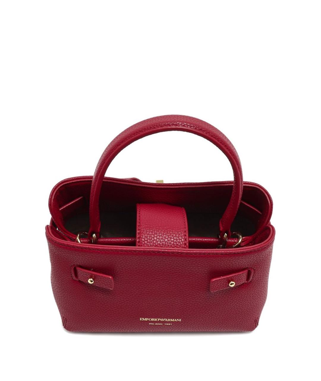 EMPORIO ARMANI Бордовая синтетическая сумка тоут, фото 3