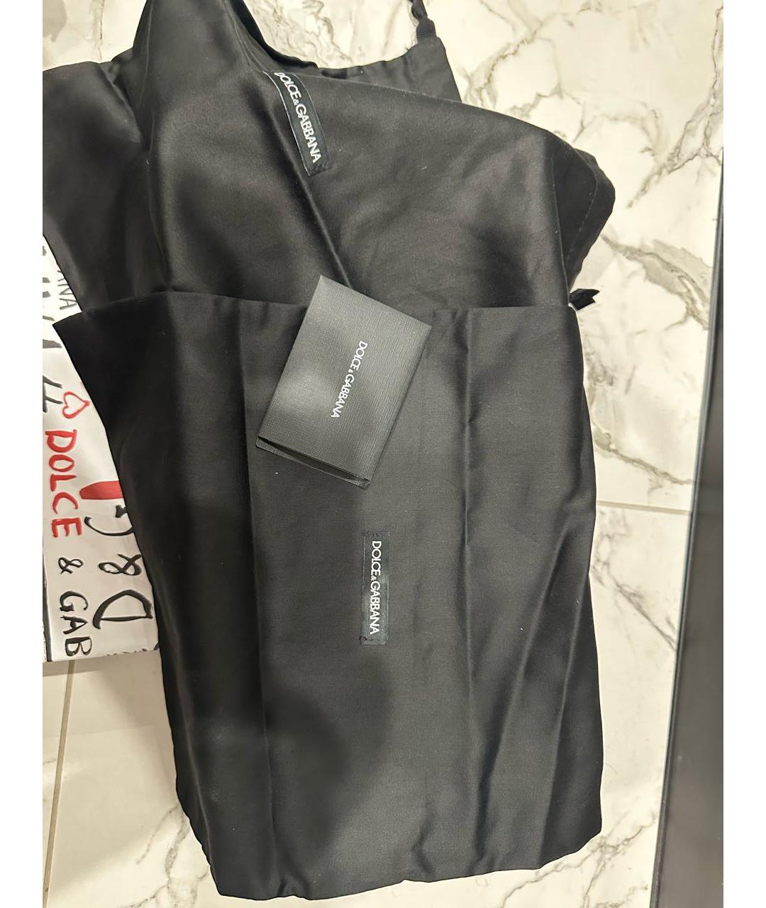 DOLCE&GABBANA Черные кожаные низкие кроссовки / кеды, фото 4