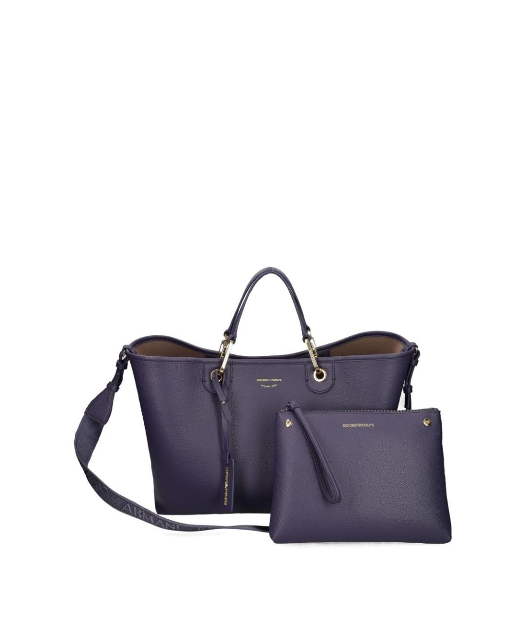 EMPORIO ARMANI Синяя сумка тоут из искусственной кожи, фото 2