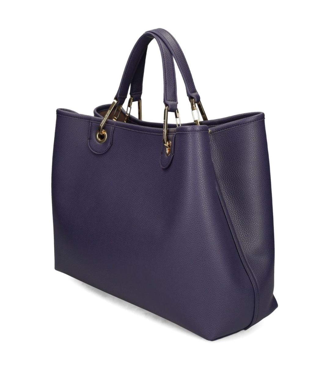 EMPORIO ARMANI Синяя сумка тоут из искусственной кожи, фото 4