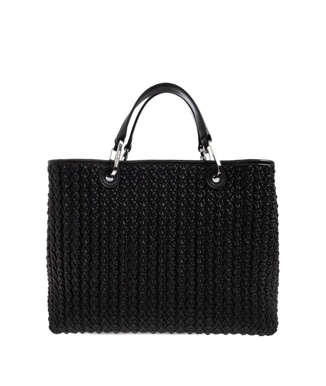 EMPORIO ARMANI Черная синтетическая сумка тоут, фото 5