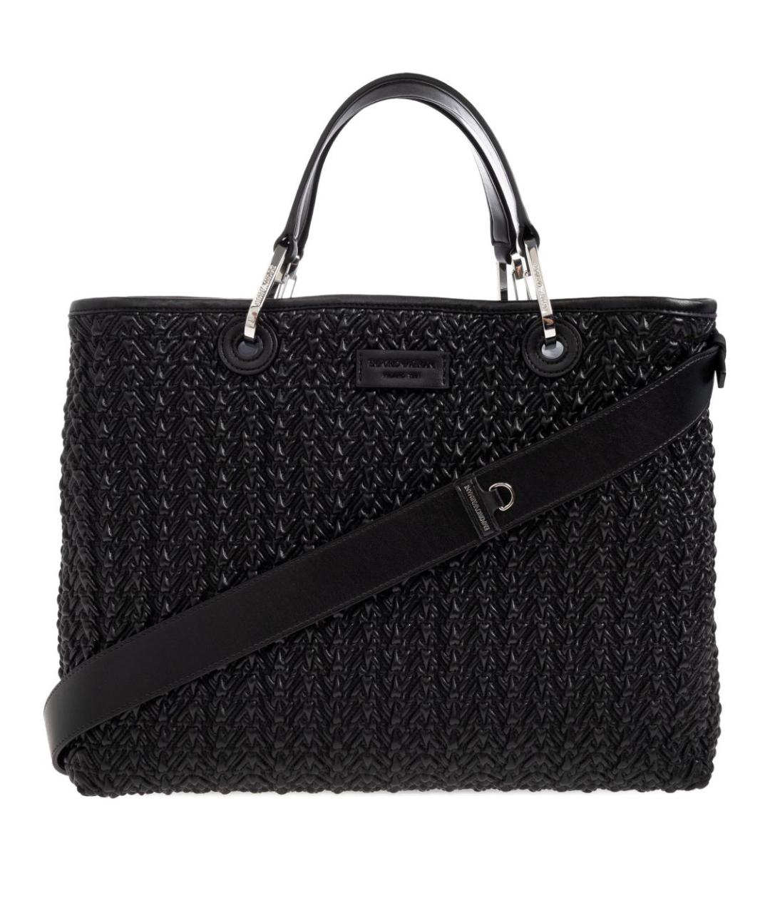 EMPORIO ARMANI Черная синтетическая сумка тоут, фото 1