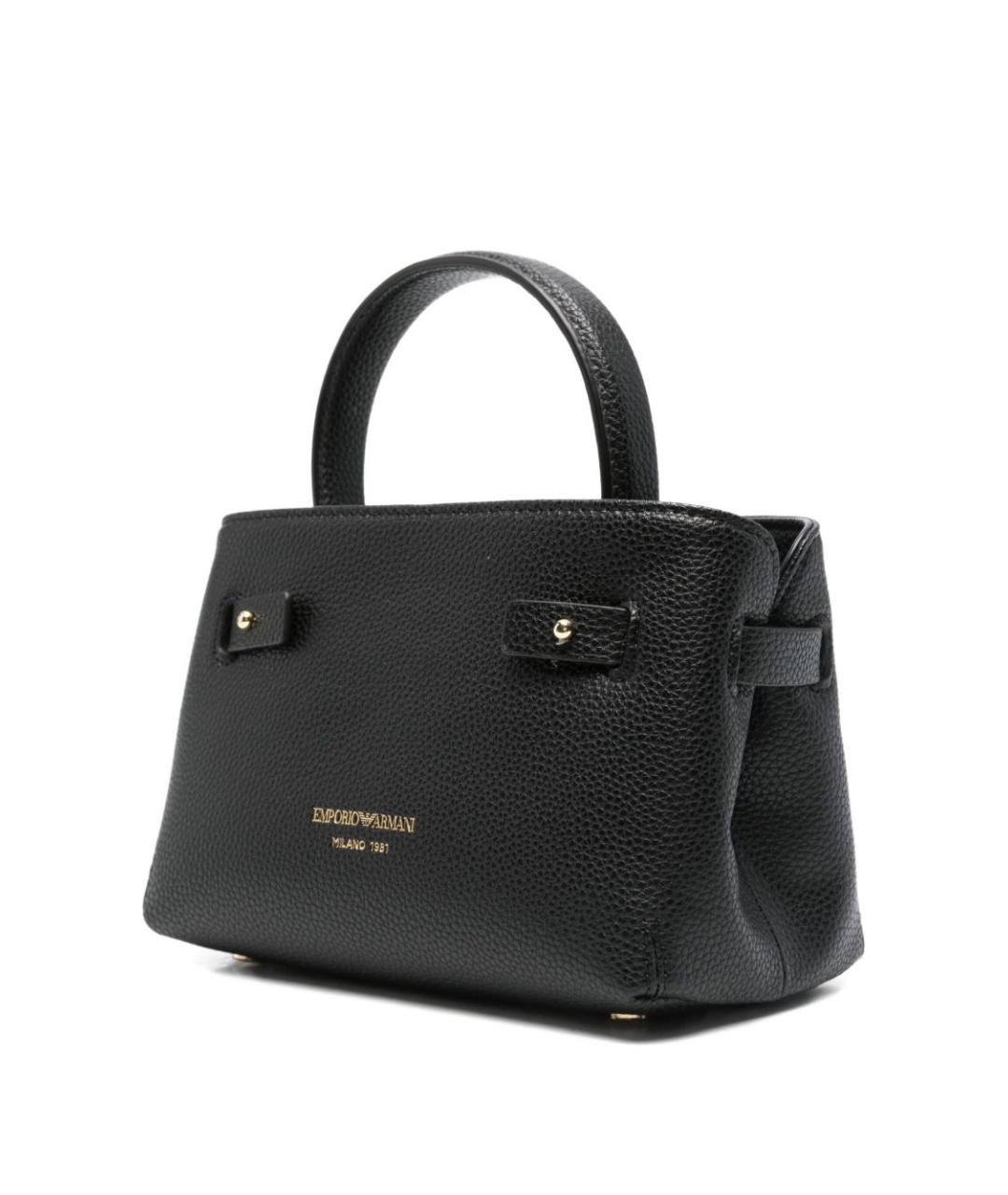 EMPORIO ARMANI Черная синтетическая сумка тоут, фото 4