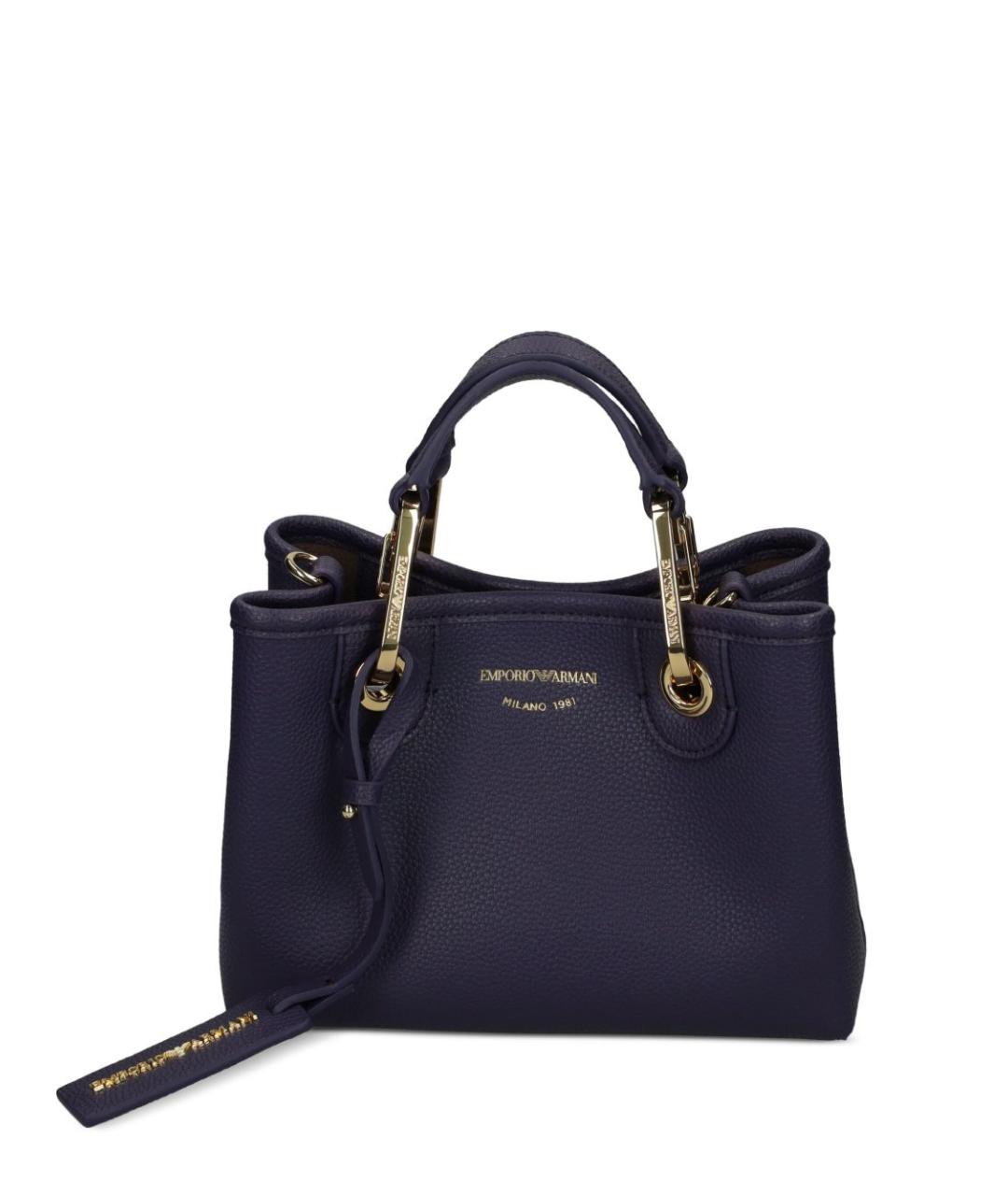 EMPORIO ARMANI Синяя сумка тоут из искусственной кожи, фото 1