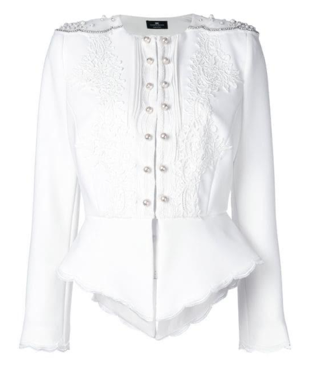 ELISABETTA FRANCHI Белый полиэстеровый жакет/пиджак, фото 1