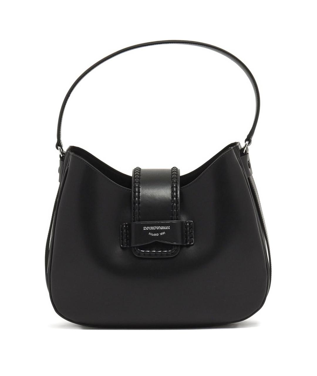 EMPORIO ARMANI Черная кожаная сумка тоут, фото 1