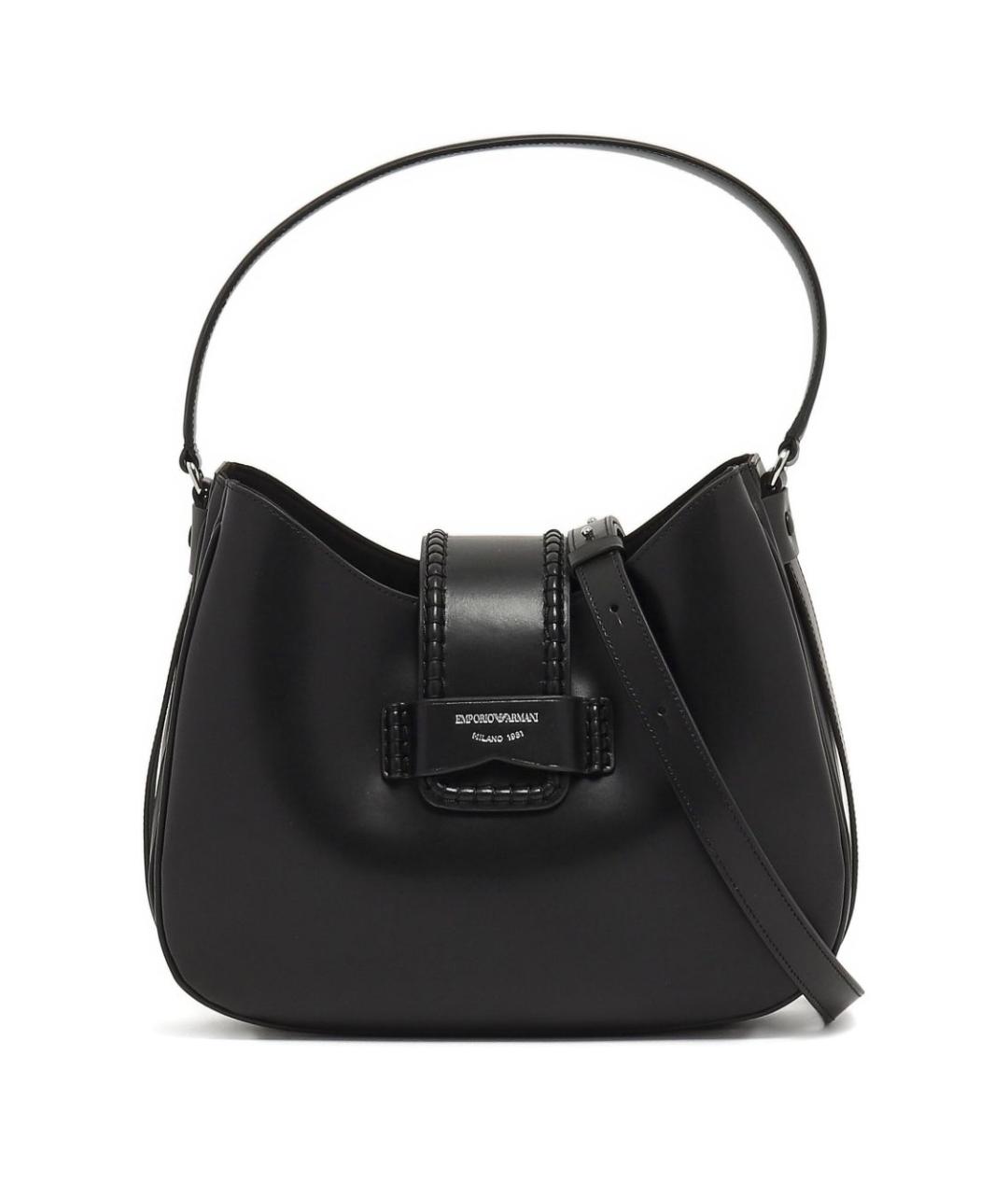 EMPORIO ARMANI Черная кожаная сумка тоут, фото 5
