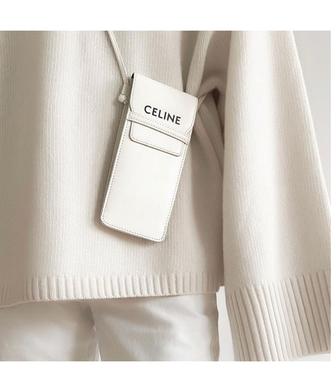 CELINE Белая сумка через плечо из искусственной кожи, фото 4