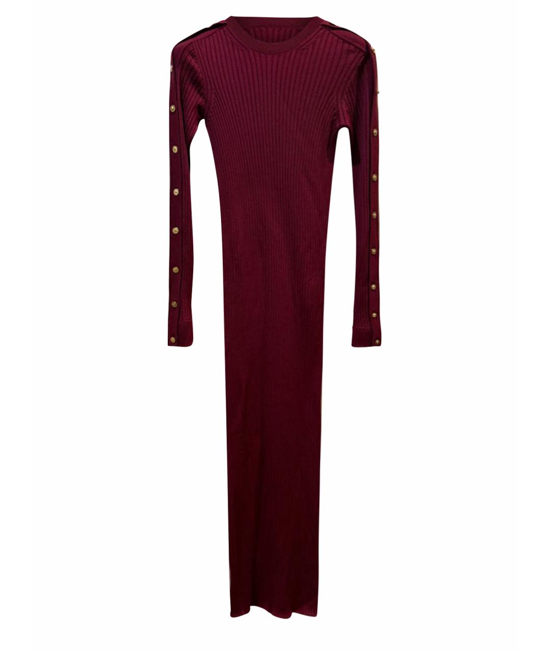 VERSACE Бордовое шерстяное повседневное платье, фото 1