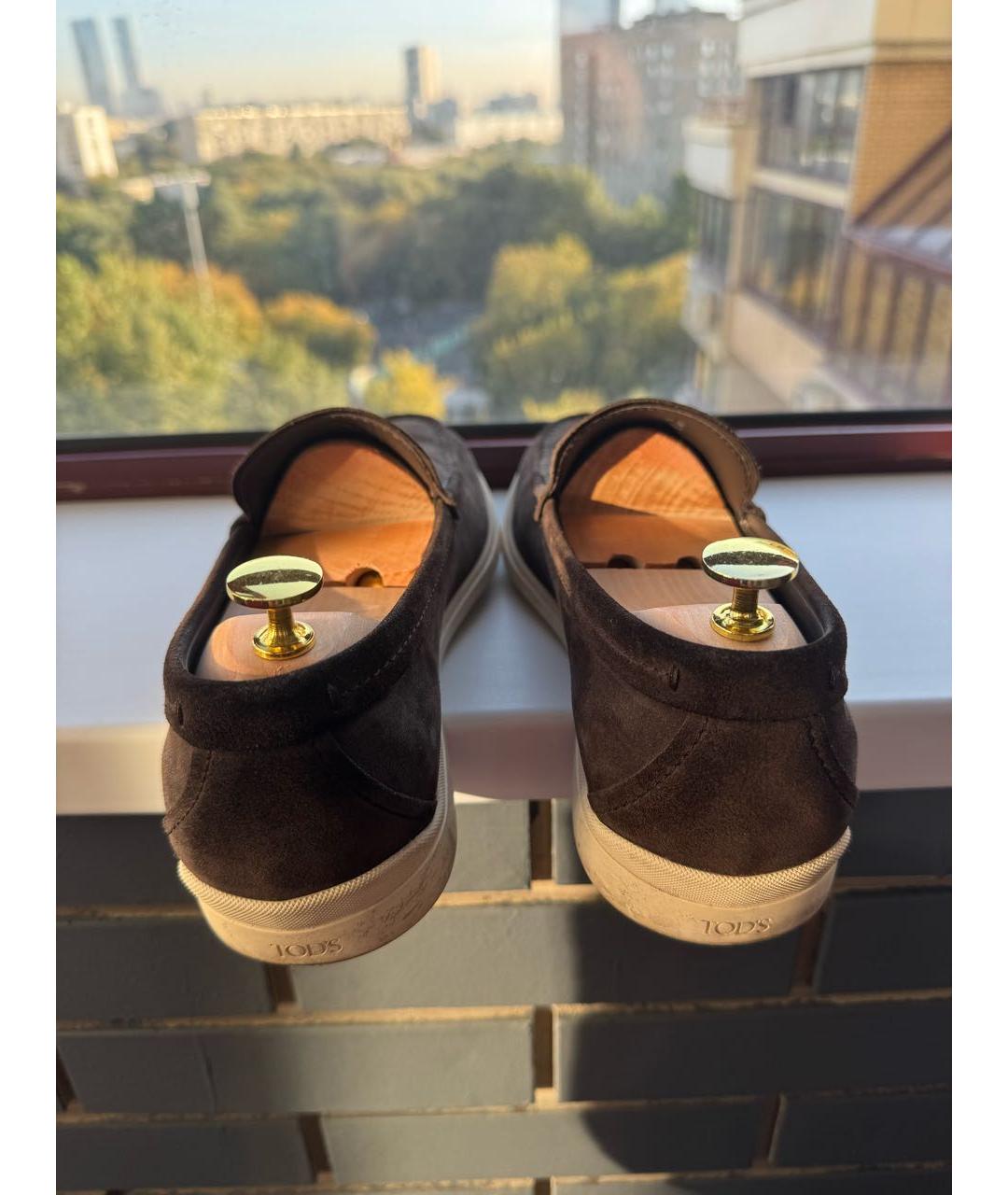 TOD'S Коричневые замшевые лоферы, фото 3