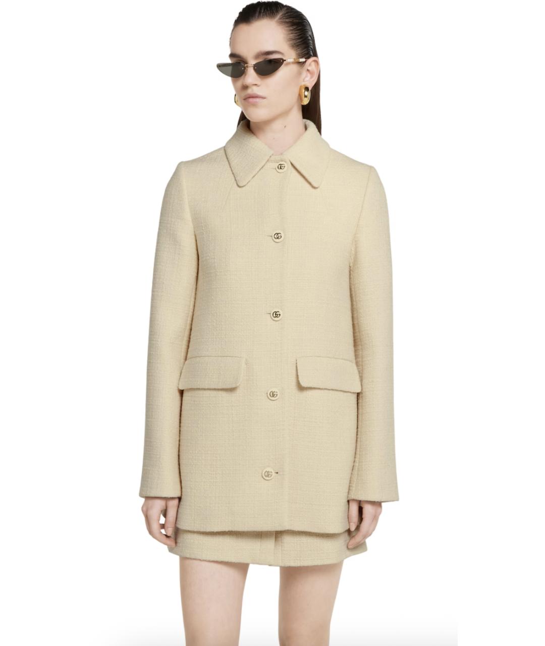 GUCCI Бежевое шерстяное пальто, фото 2