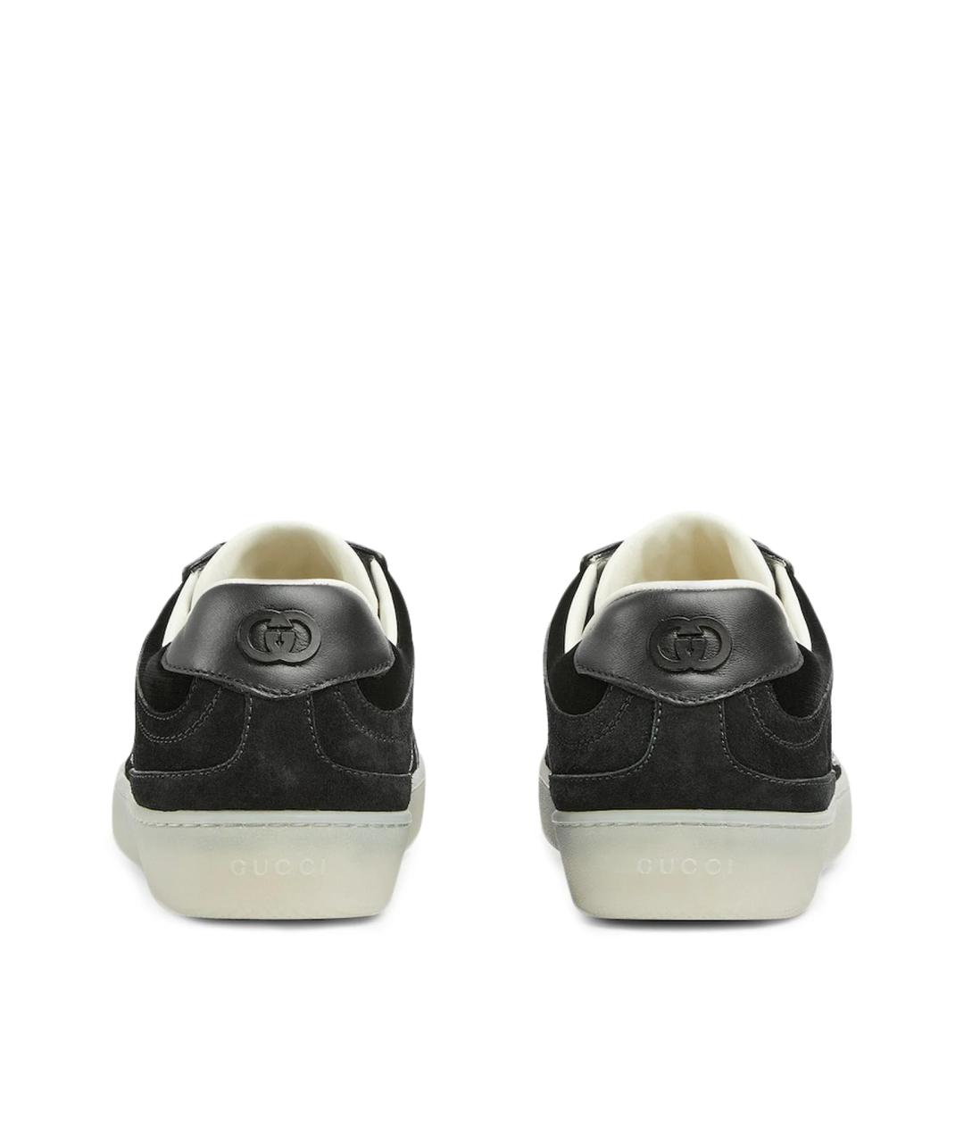 GUCCI Черные кожаные кеды, фото 4