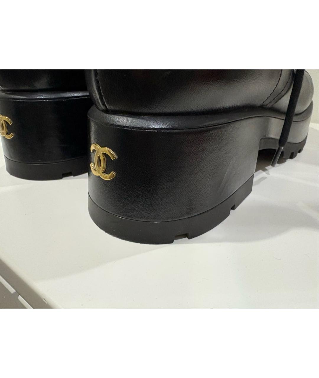 CHANEL Черные кожаные ботинки, фото 7