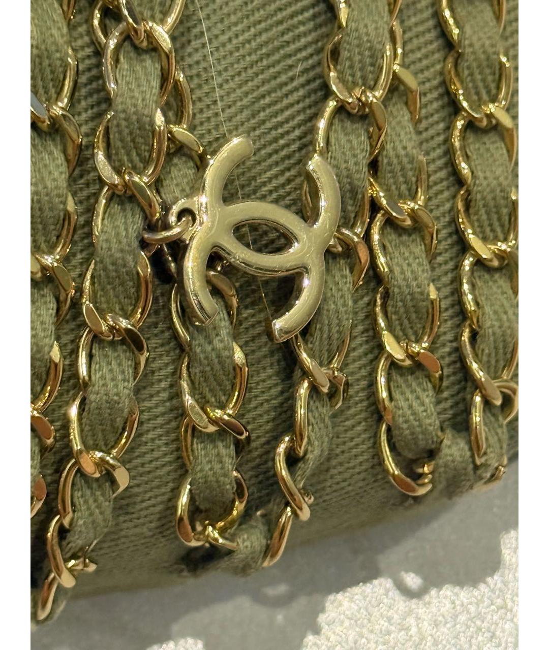 CHANEL Хаки шлепанцы, фото 2