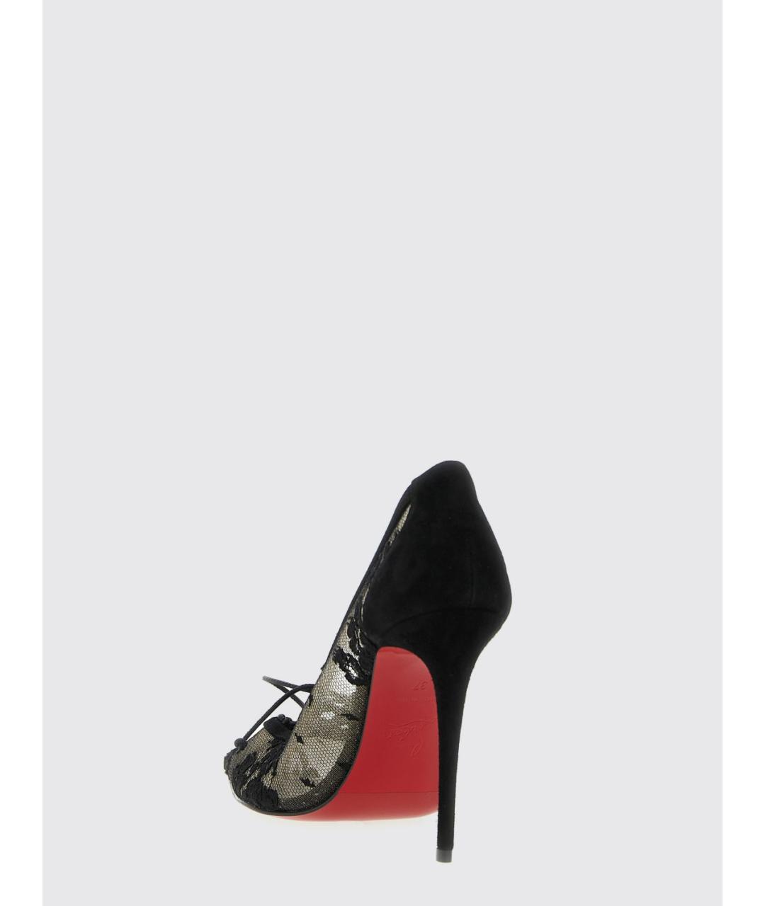 CHRISTIAN LOUBOUTIN Черные текстильные туфли, фото 3