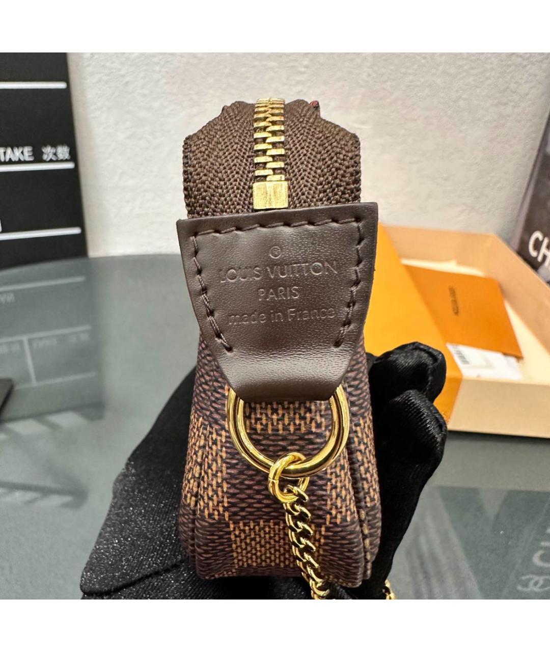 LOUIS VUITTON Коричневая сумка с короткими ручками из искусственной кожи, фото 4