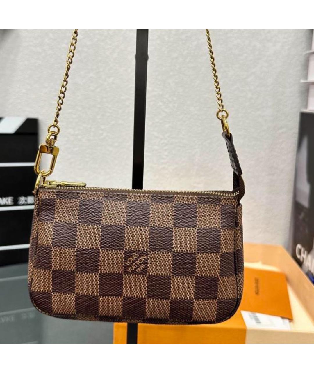 LOUIS VUITTON Коричневая сумка с короткими ручками из искусственной кожи, фото 2