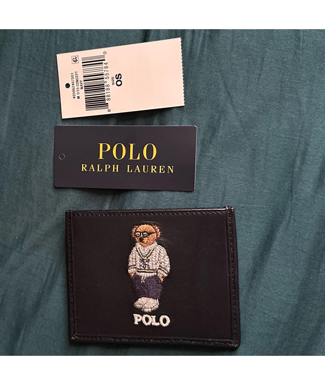 POLO RALPH LAUREN Темно-синий кожаный кардхолдер, фото 4