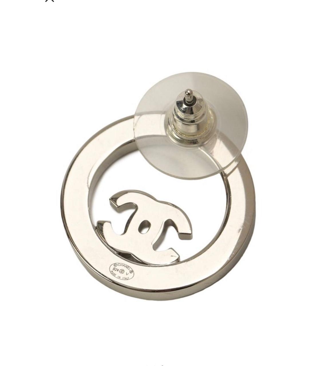 CHANEL Серебряные металлические серьги, фото 3