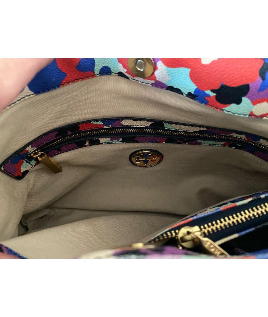 TORY BURCH Мульти кожаная сумка с короткими ручками, фото 6