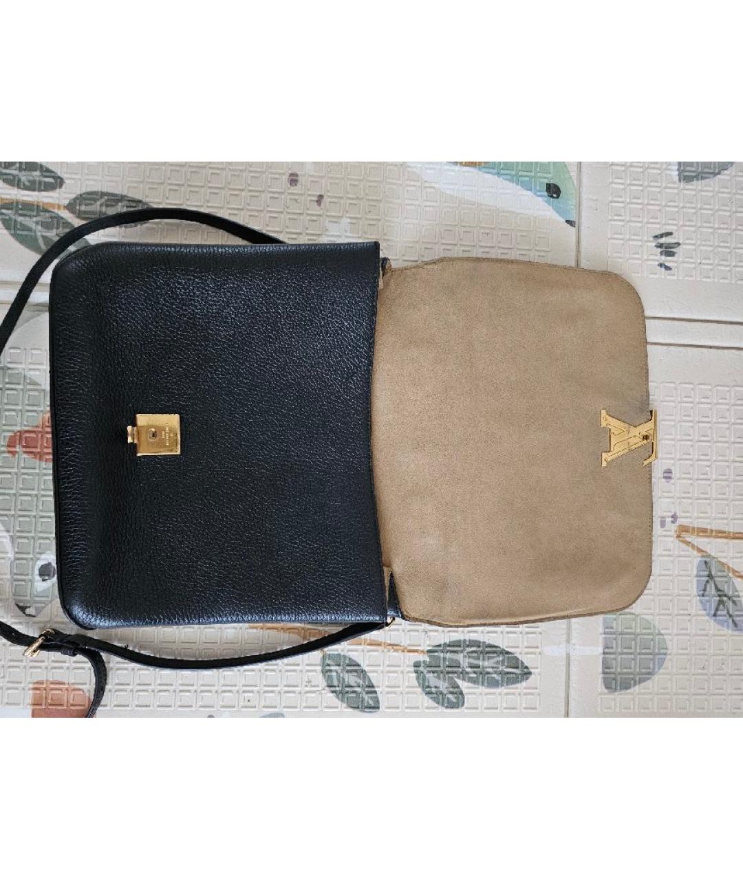 LOUIS VUITTON Черная кожаная сумка с короткими ручками, фото 2