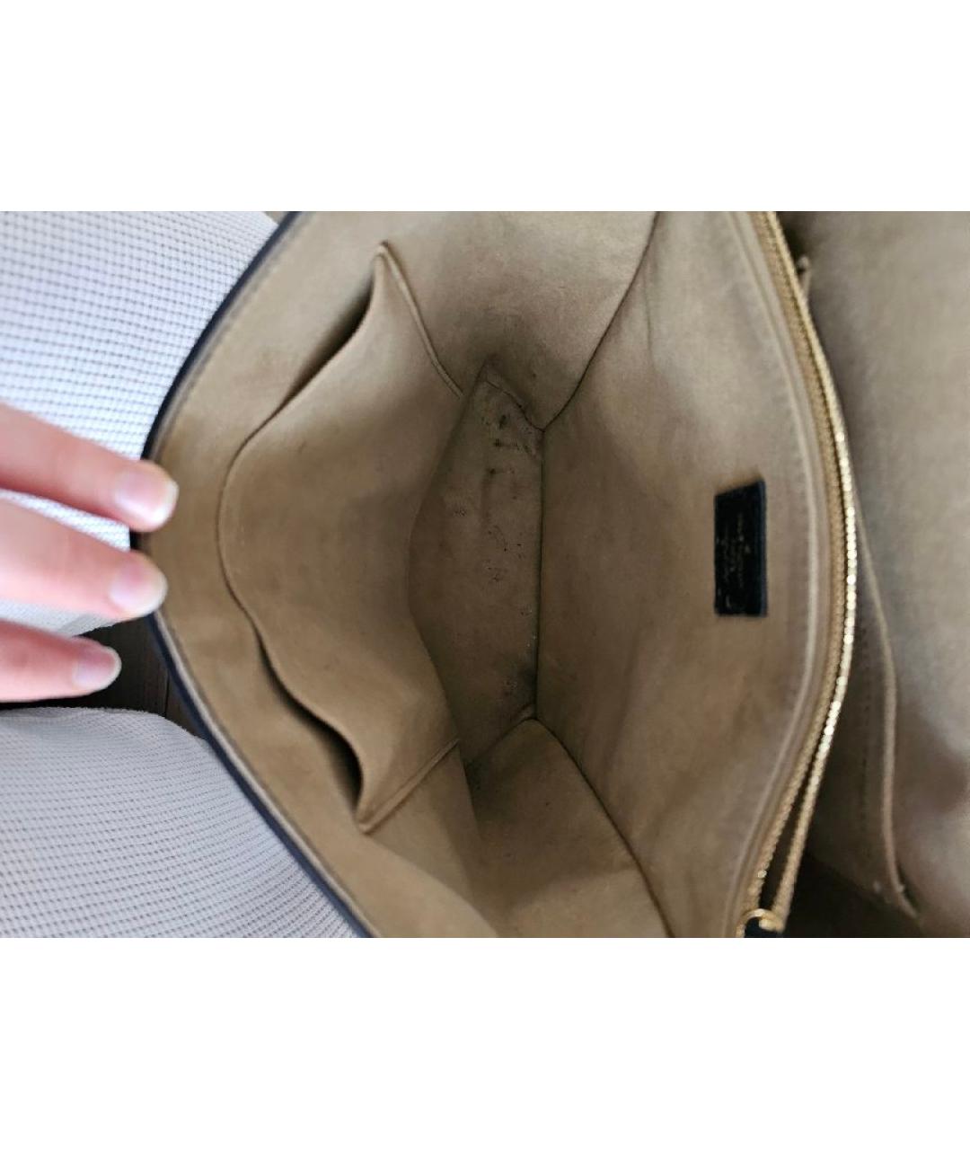 LOUIS VUITTON Черная кожаная сумка с короткими ручками, фото 3