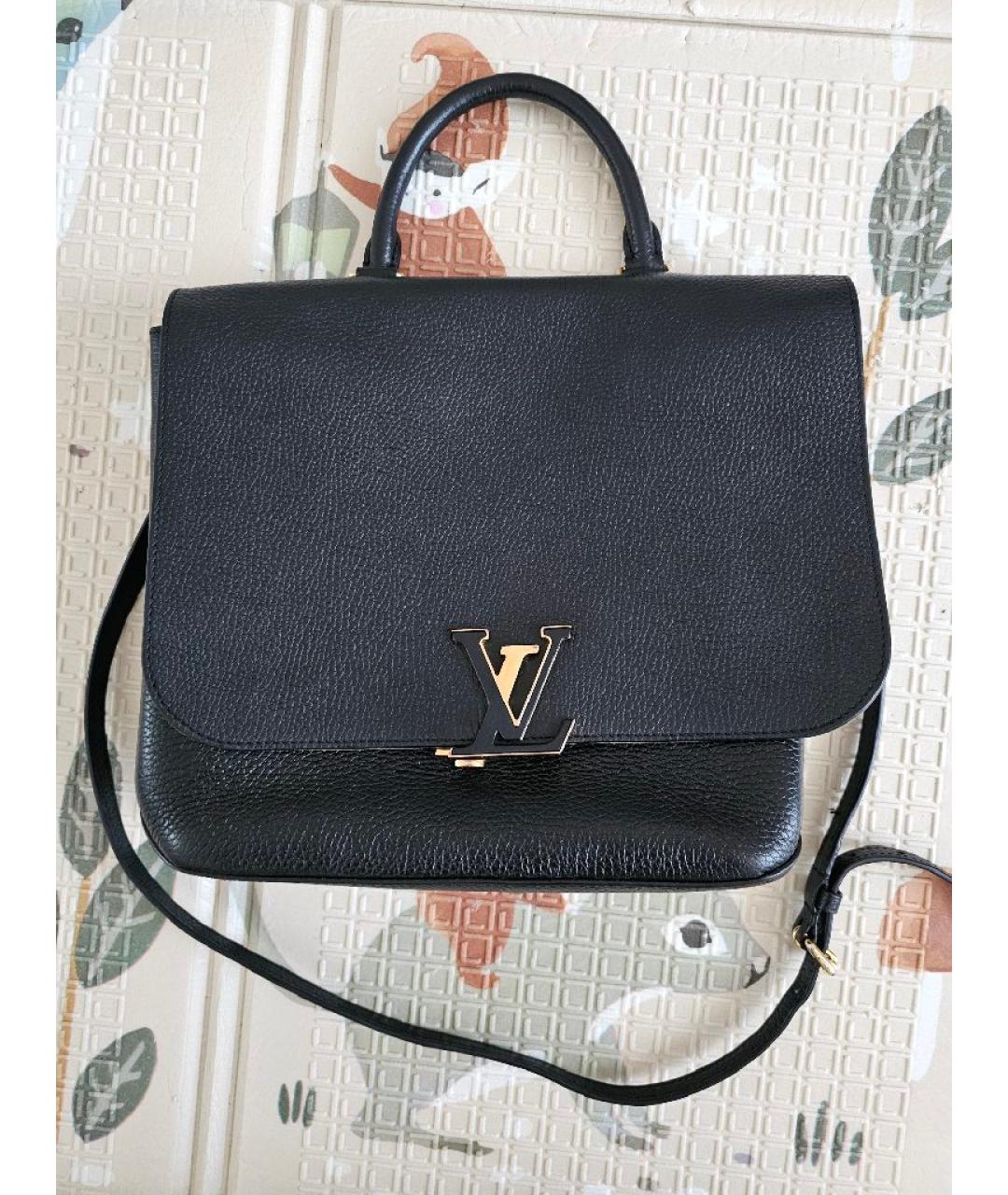 LOUIS VUITTON Черная кожаная сумка с короткими ручками, фото 7