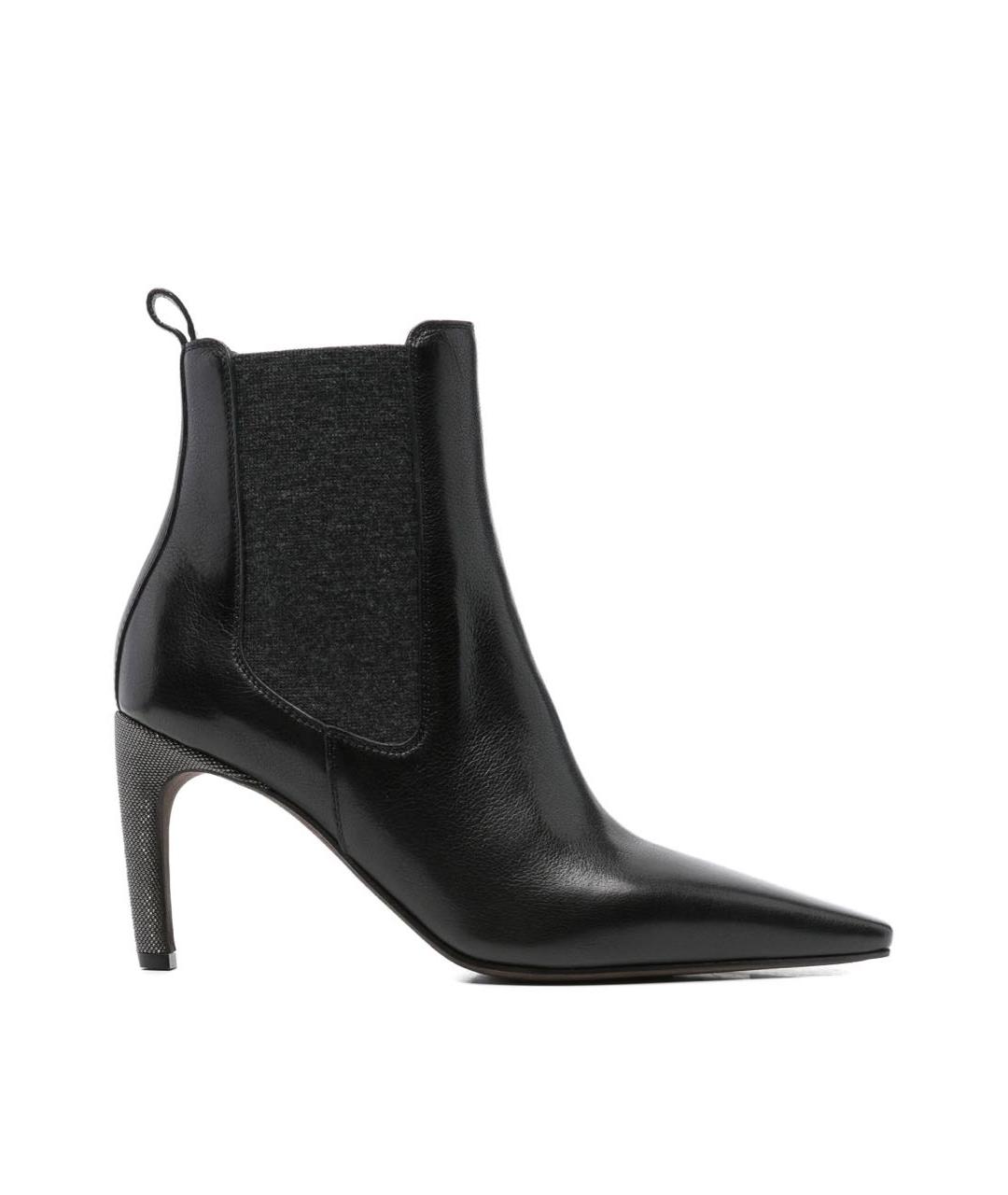 BRUNELLO CUCINELLI Черные кожаные ботильоны, фото 1